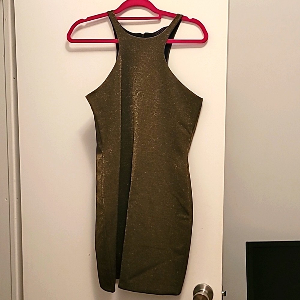 Allsaints Metallic Bodycon Dress Size 8